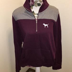 Vs pink half zip sweater